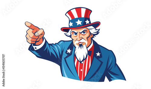 Uncle sam pointing patriotic illustration