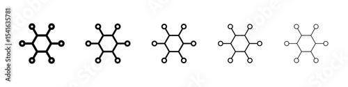 Chart connected icon logo in stroke lines collection