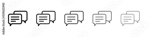 Chat icon logo in stroke lines collection