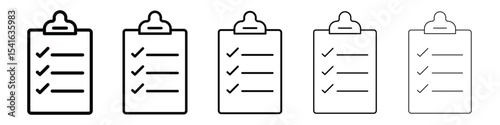 Checklist icon logo in stroke lines collection