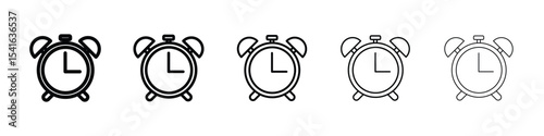 Clock icon logo in stroke lines collection