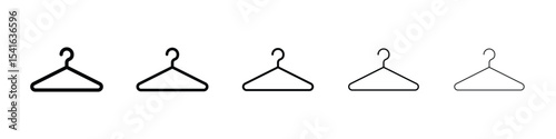 Clothes hanger icon logo in stroke lines collection