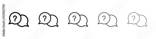 Comment question icon logo in stroke lines collection