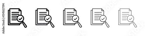 Compliance document icon logo in stroke lines collection