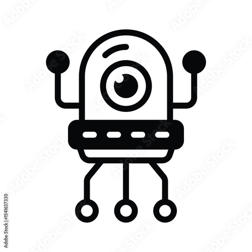 Trendy glyph icon of miniature nanorobot invention