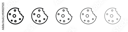 Cookie icon logo in stroke lines collection