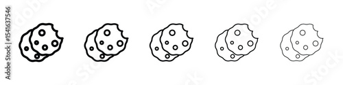 Cookie icon logo in stroke lines collection