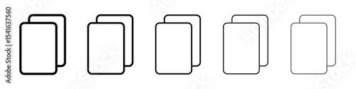 Copy icon logo in stroke lines collection
