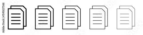 Copy icon logo in stroke lines collection