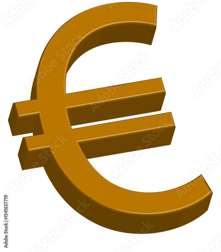 Golden 3D Euro Symbol Icon - Currency and Finance Design
