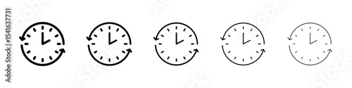 Course of time icon logo in stroke lines collection
