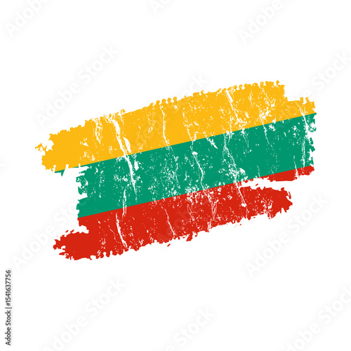 Canvas Print Lithuania flag with grunge effect – vintage Lithuanian flag vector illustration