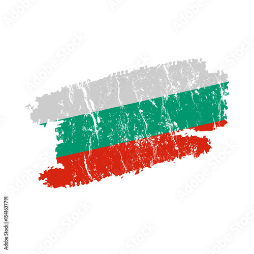 Fotografie Bulgaria flag with grunge effect – vintage Bulgarian flag vector illustration