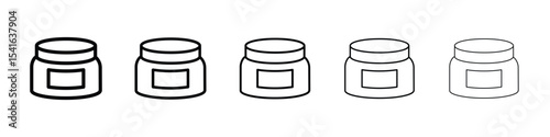 Cream icon logo in stroke lines collection