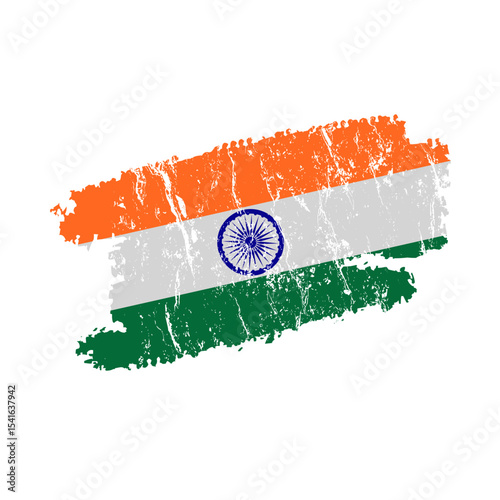 India flag with grunge effect – vintage Indian flag vector illustration