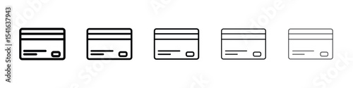 Credit card icon logo in stroke lines collection