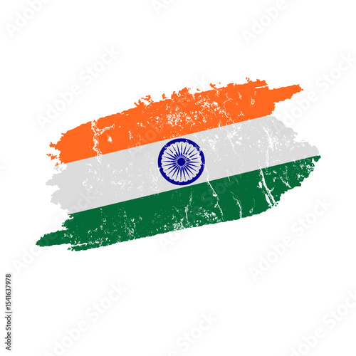 India flag with grunge effect – vintage Indian flag vector illustration
