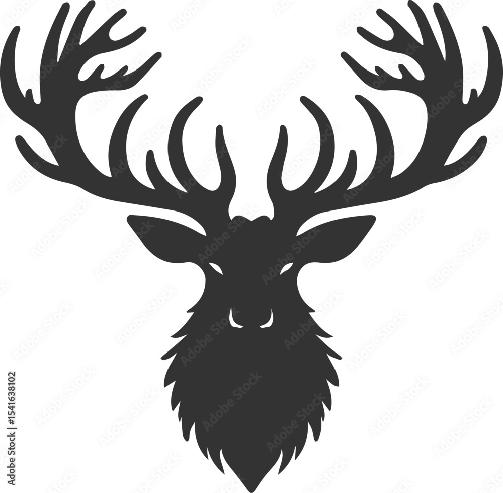 Obraz premium Elk black vector silhouette