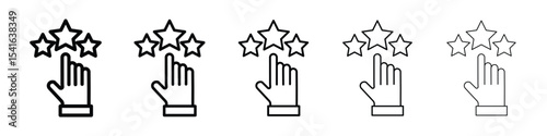 Customer feedback icon logo in stroke lines collection