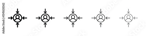 Customer centricity icon logo in stroke lines collection