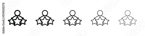 Customer satisfaction icon logo in stroke lines collection