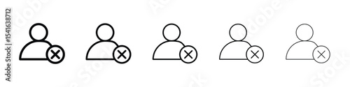 Delete user icon logo in stroke lines collection