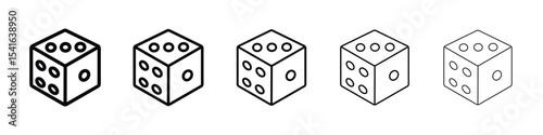 Dice icon logo in stroke lines collection