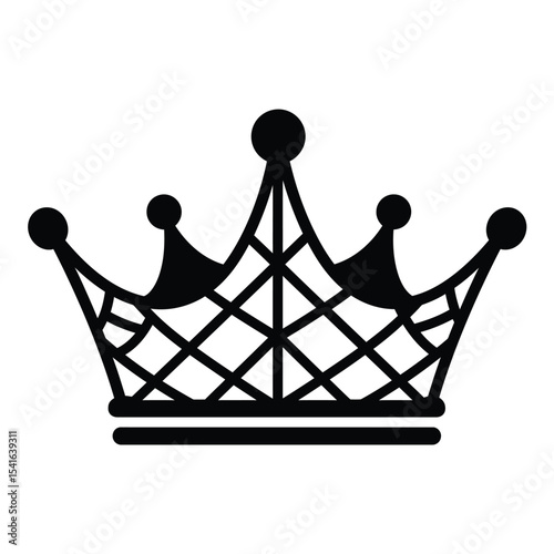 Black Silhouette Vector Crown Badge Icon Net King Design