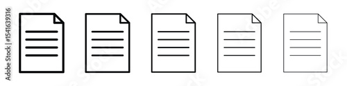 Document icon logo in stroke lines collection