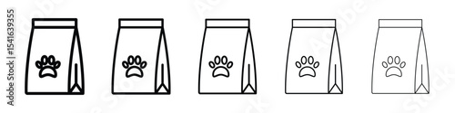 Dog food icon logo in stroke lines collection