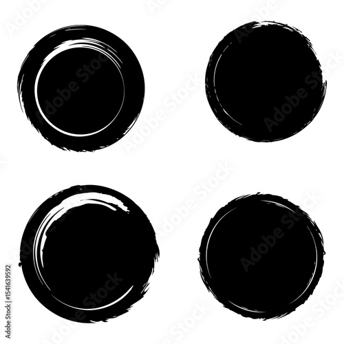 set of black and white grunge labels