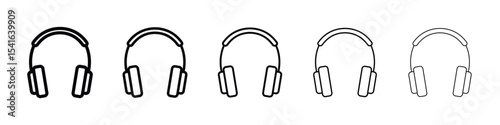 Ear muffs icon logo in stroke lines collection