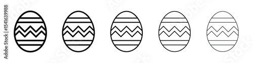 Easter egg icon logo in stroke lines collection