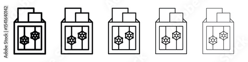Eid mubarak envelope icon logo in stroke lines collection