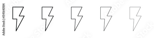 Electricity icon logo in stroke lines collection