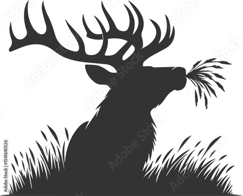 Elk black vector silhouette