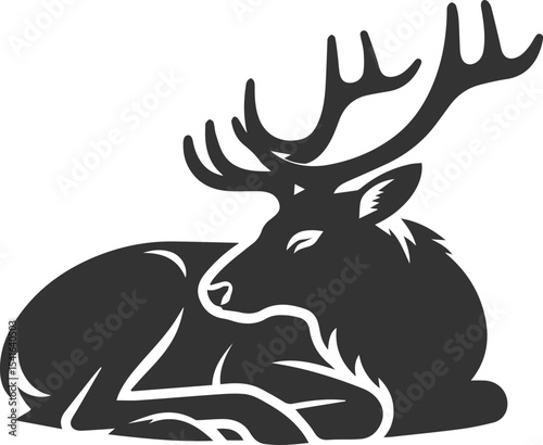 Elk black vector silhouette