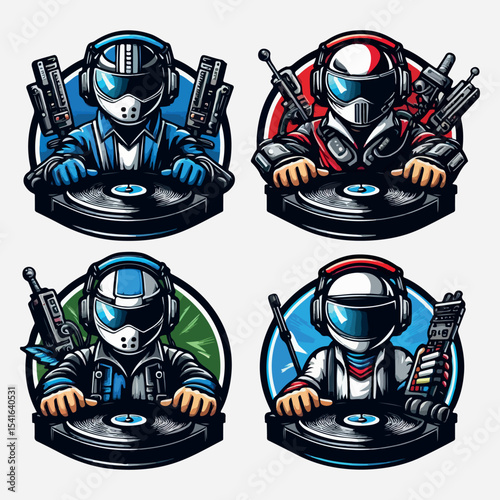 Disc jockey mascot esport logo design