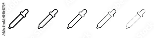 Eye dropper icon logo in stroke lines collection