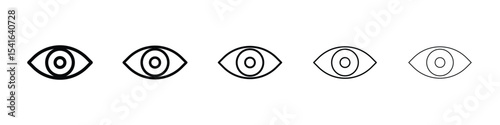 Eye icon logo in stroke lines collection