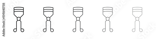 Eyelash curler icon logo in stroke lines collection