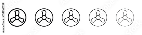 Fan icon logo in stroke lines collection