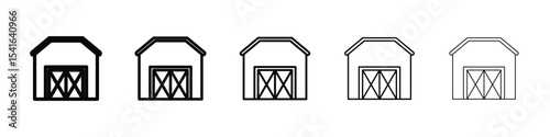 Farm icon logo in stroke lines collection