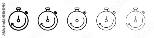 Fasting time icon logo in stroke lines collection
