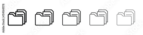 File icon logo in stroke lines collection