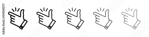 Finger snapping icon logo in stroke lines collection