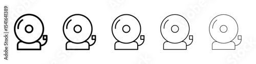 Fire alarm icon logo in stroke lines collection