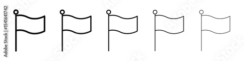 Flag icon logo in stroke lines collection