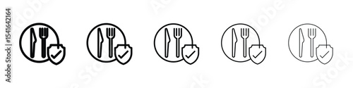 Food safety icon logo in stroke lines collection