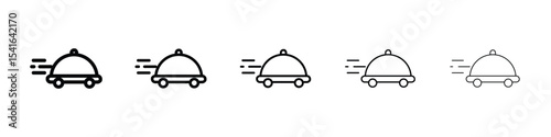 Food delivery icon logo in stroke lines collection